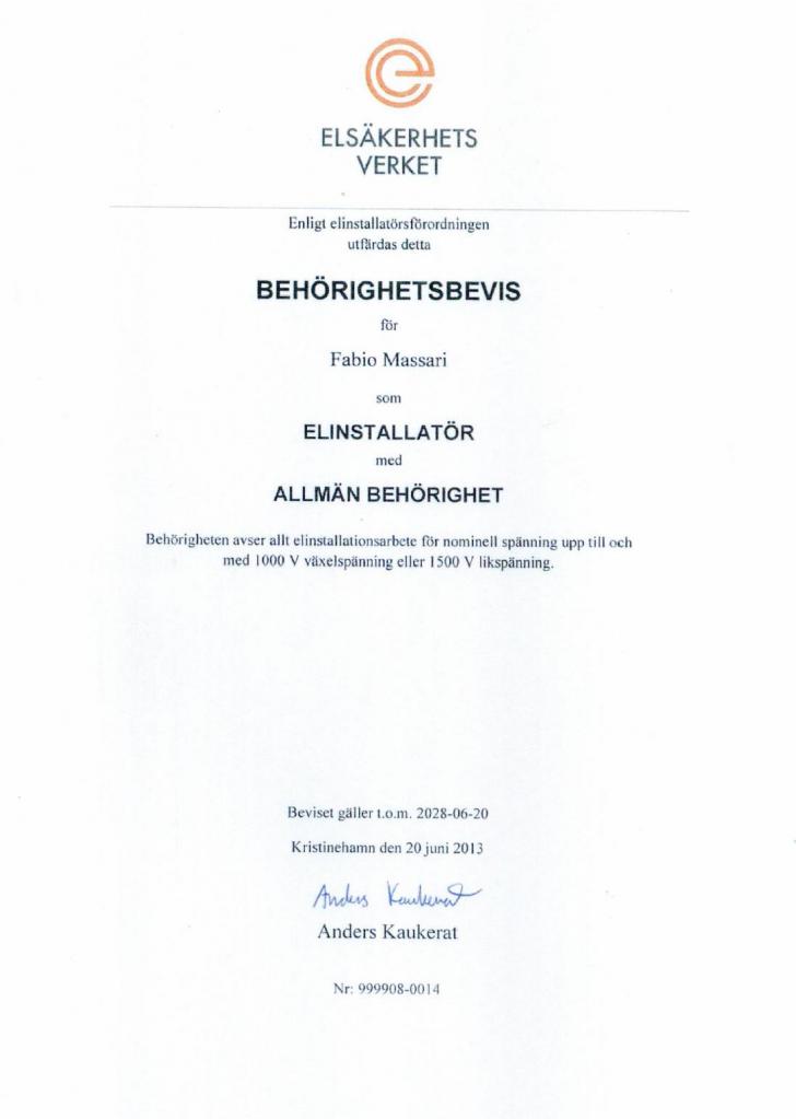 Swedish Certification